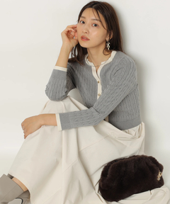 配色ケーブルカーデドッキングワンピース | ワンピース | JUSGLITTY