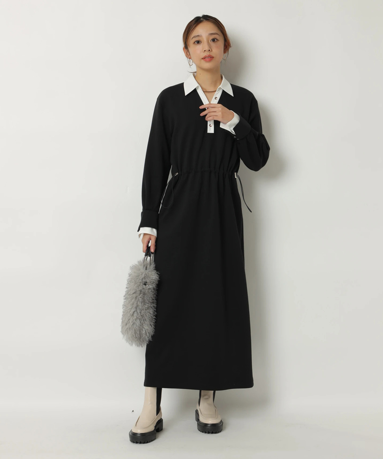 美品✨UN3D. ドローストリングバルーンワンピース　ドッキング　ロング UN3D. カットドッキングバルーンワンピース ノースリーブ 36 UN3D 異