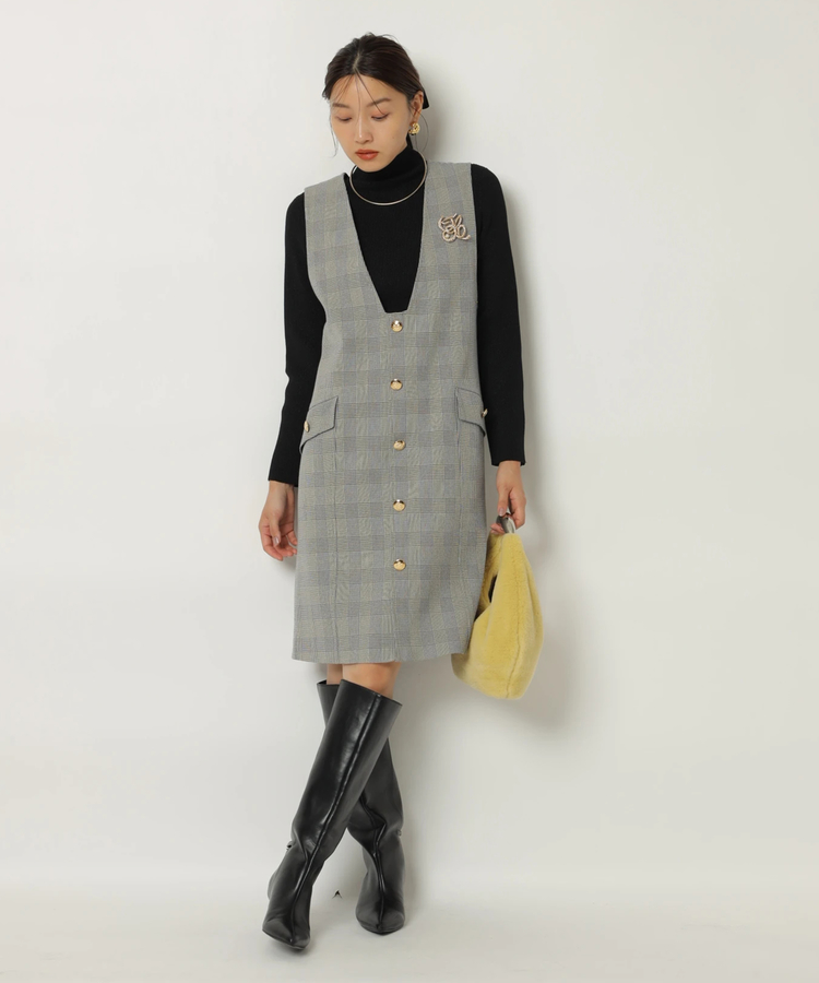 JUSGLITTY フロントボタンミニジャンスカ ジャスグリッティー JUSGLITTY フロント釦ミニジャンスカ （黒