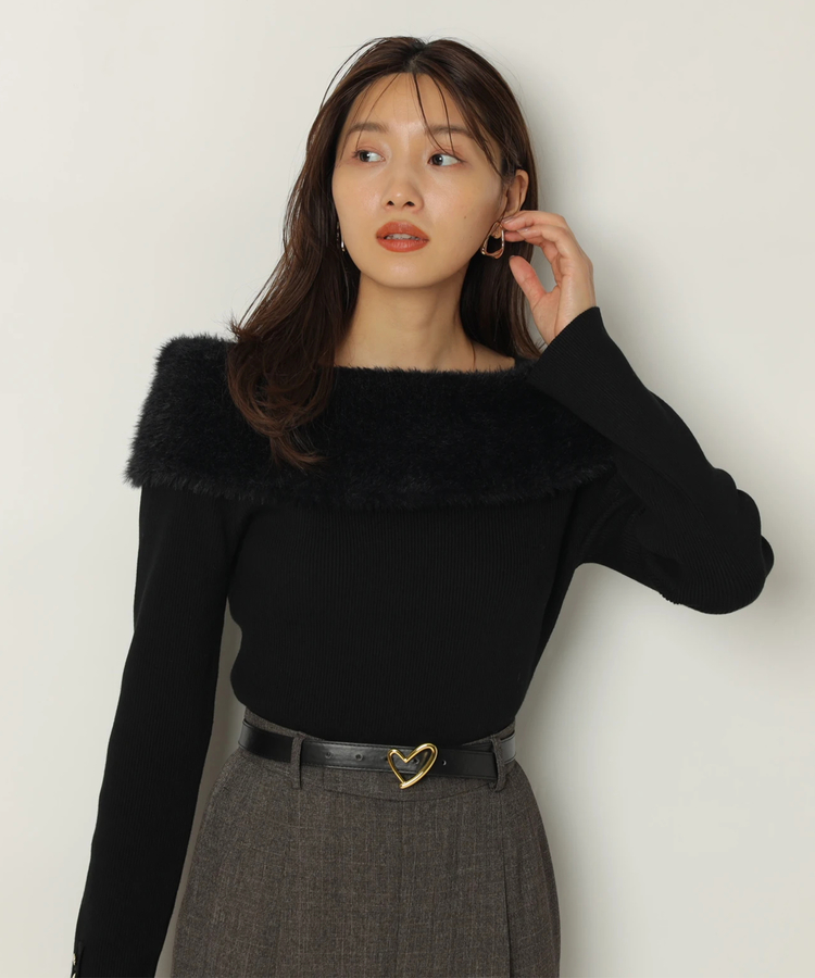 ファーリーオフショルニット | ニット | JUSGLITTY（ジャス