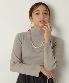 JUSGLITTY(ジャスグリッティー) |ハイネックラメリブニット