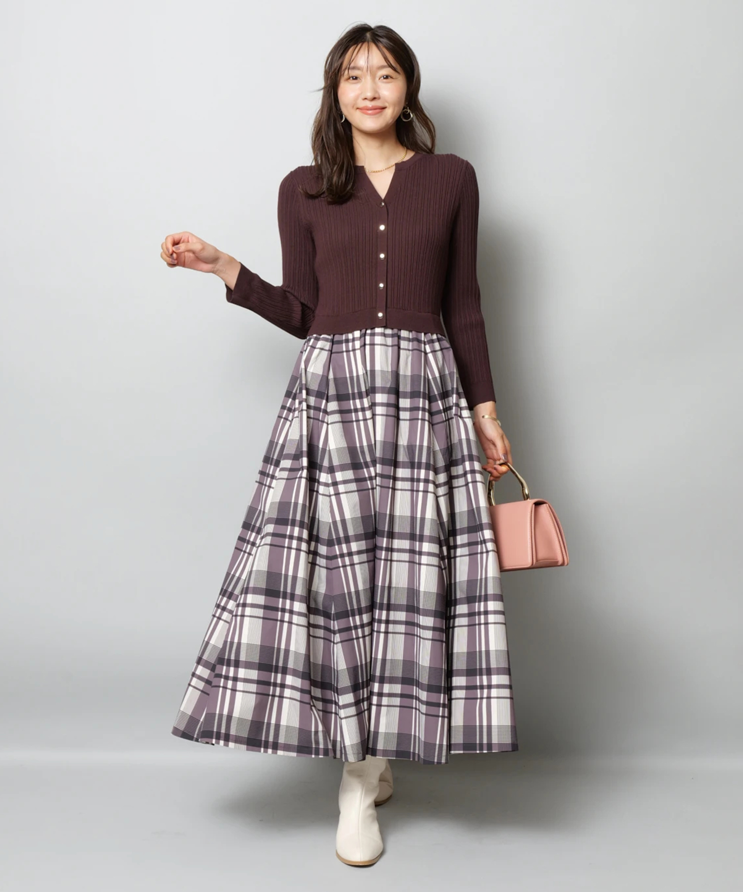 JUSGLITTY❤︎チェックスカートドッキングワンピース❤︎ブラウスM