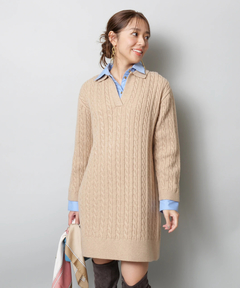 美品 Arpege story カラーボイルAラインワンピース ドット 茶色 美品 Arpege story カラーボイルAラインワンピース ドット 茶色