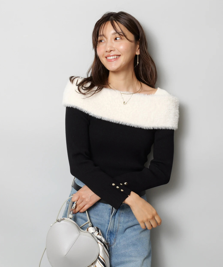 Arpege story限定】ファーリーオフショルニット | ニット | JUSGLITTY