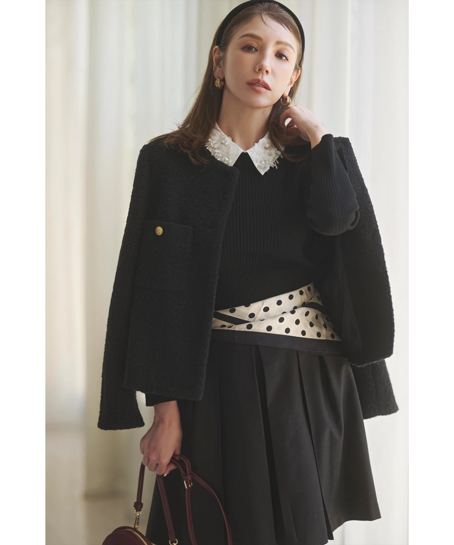 ビジュー衿リブニット | ニット | JUSGLITTY（ジャスグリッティー