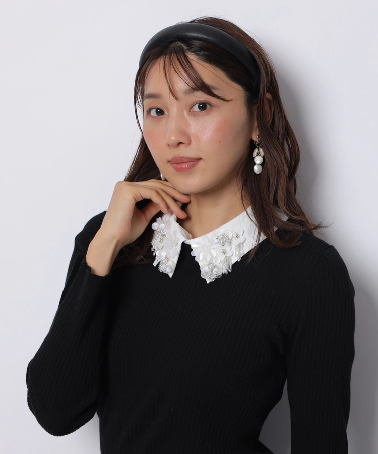 ビジュー衿リブニット | ニット | JUSGLITTY（ジャスグリッティー