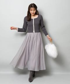 JUSGLITTY(ジャスグリッティー) |スクエアカーデドッキングワンピース