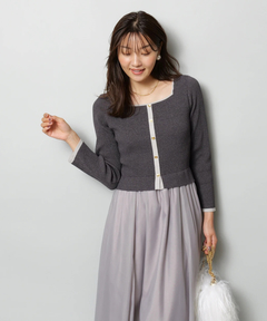 JUSGLITTY(ジャスグリッティー) |スクエアカーデドッキングワンピース