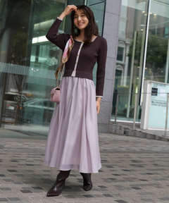 JUSGLITTY(ジャスグリッティー) |スクエアカーデドッキングワンピース