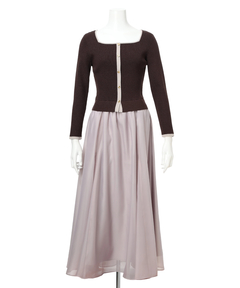 JUSGLITTY(ジャスグリッティー) |スクエアカーデドッキングワンピース