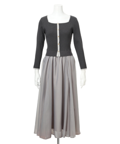 JUSGLITTY(ジャスグリッティー) |スクエアカーデドッキングワンピース