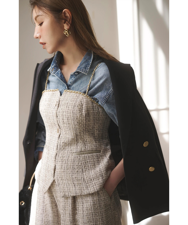 チェーントリムツイードキャミ | キャミソール・ベアトップ・タンク