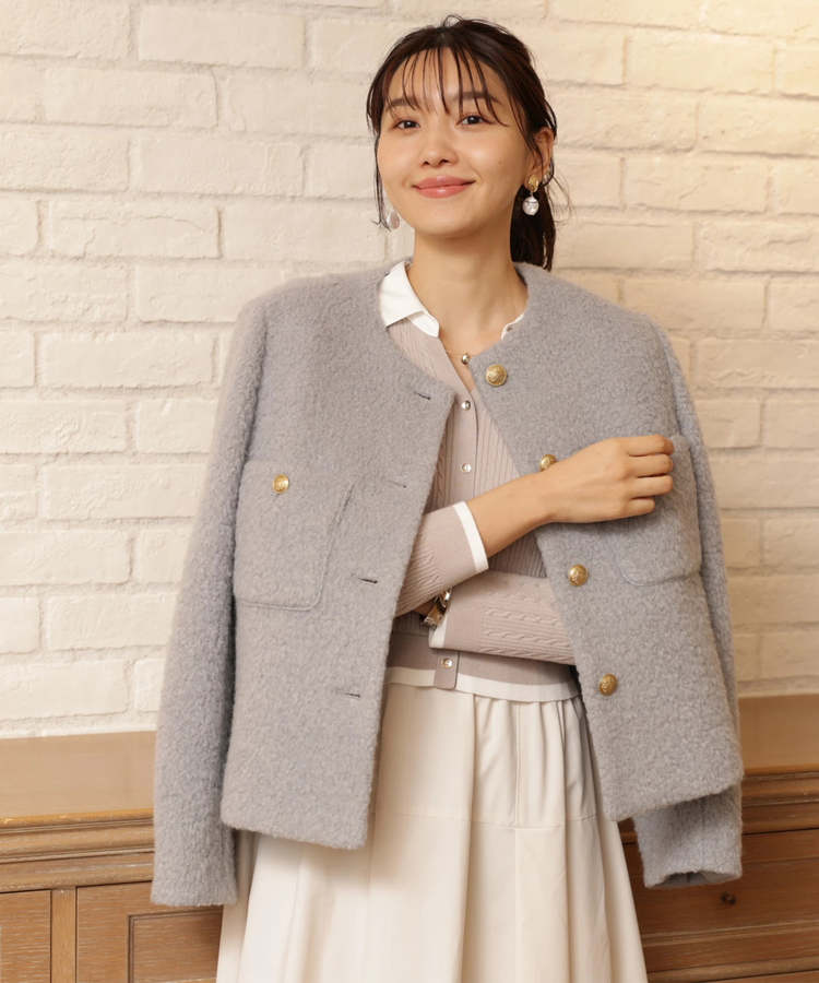 シャギーブークレジャコット新品店舗限定カラーアルページュストーリー WEB LIMITED]シャギーブークレジャコット | コート | JUSGLITTY