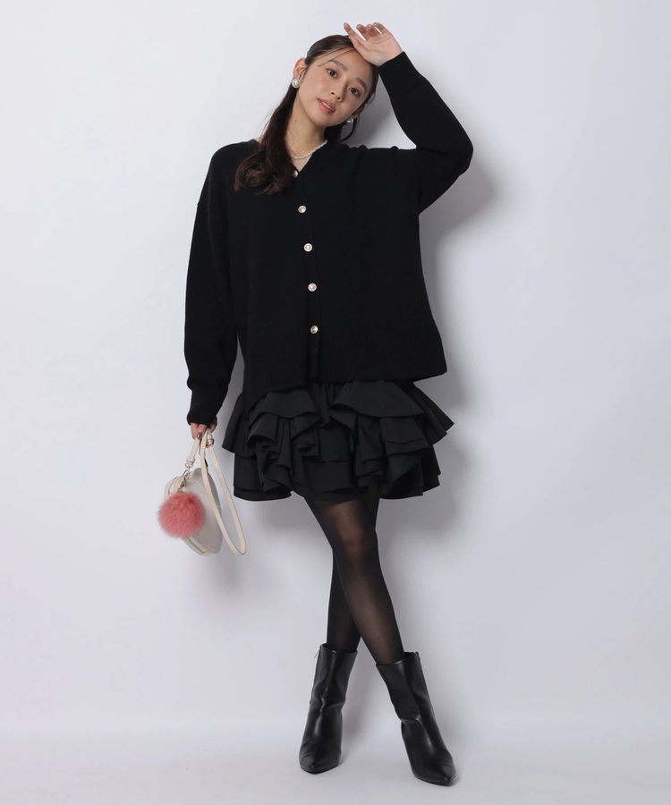 美香さんコラボ〉カーデ×ペプラムワンピSET | ワンピース | JUSGLITTY 美香さんコラボ〉カーデ×ペプラムワンピSET | ワンピース | JUSGLITTY