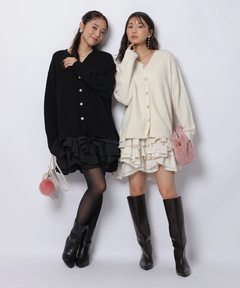 JUSGLITTY(ジャスグリッティー) |〈美香さんコラボ〉カーデ×ペプラムワンピSET