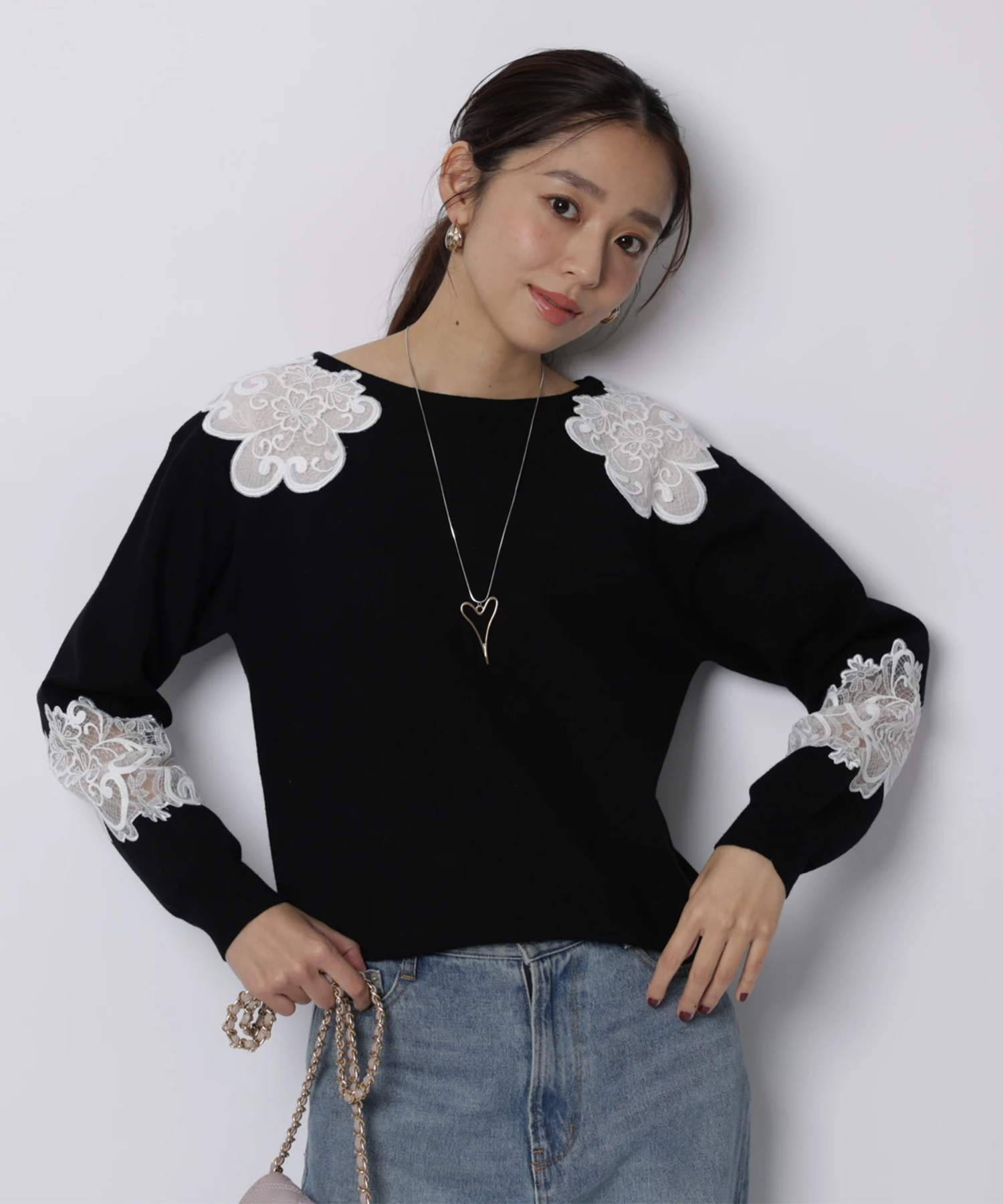 レースデティールニット | ニット | JUSGLITTY（ジャスグリッティー