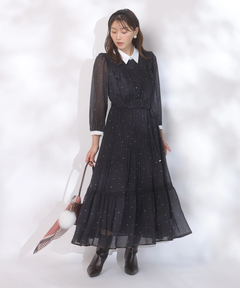 JUSGLITTY(ジャスグリッティー) |スノードットプリントワンピース