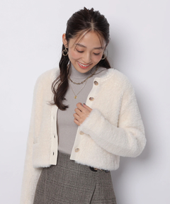 JUSGLITTY(ジャスグリッティー) |ファーリージャケットライクカーデ