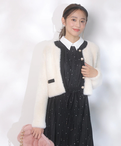 JUSGLITTY(ジャスグリッティー) |ファーリージャケットライクカーデ