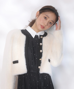 JUSGLITTY(ジャスグリッティー) |ファーリージャケットライクカーデ