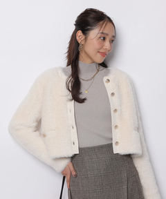 JUSGLITTY(ジャスグリッティー) |ファーリージャケットライクカーデ