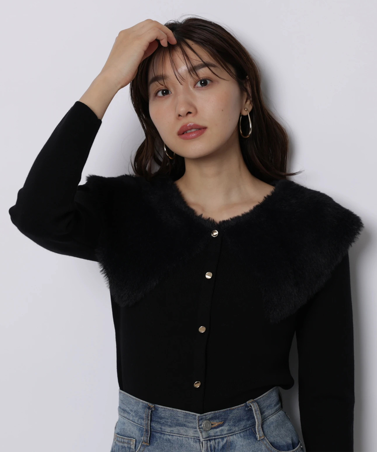 ファーリーカラー2WAYニット | ニット | JUSGLITTY（ジャス