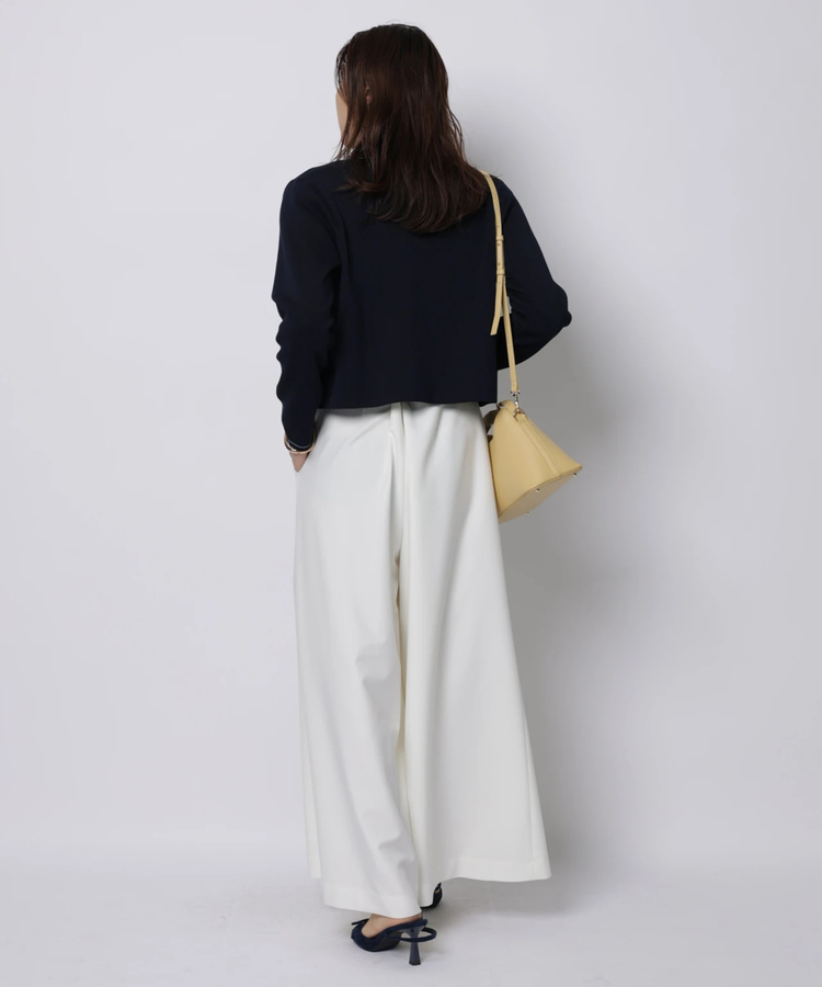 JUSGLITTY タックツイードパンツ JUSGLITTY ベルト付ワイドパンツ