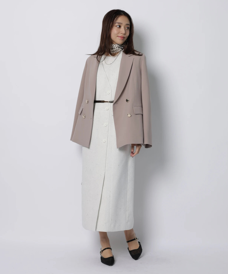 【新品タグ付】ジャスグリッティー ベーシックテーラードジャケット 薄ベージュ 2 ベーシックテーラードジャケット | ジャケット | JUSGLITTY（ジャス