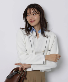 JUSGLITTY(ジャスグリッティー) |シャツカラーVネックアンサンブル