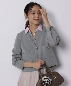 JUSGLITTY(ジャスグリッティー) |シャツカラーVネックアンサンブル