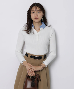 JUSGLITTY(ジャスグリッティー) |シャツカラーVネックアンサンブル