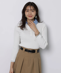 JUSGLITTY(ジャスグリッティー) |シャツカラーVネックアンサンブル