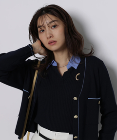 JUSGLITTY(ジャスグリッティー) |シャツカラーVネックアンサンブル