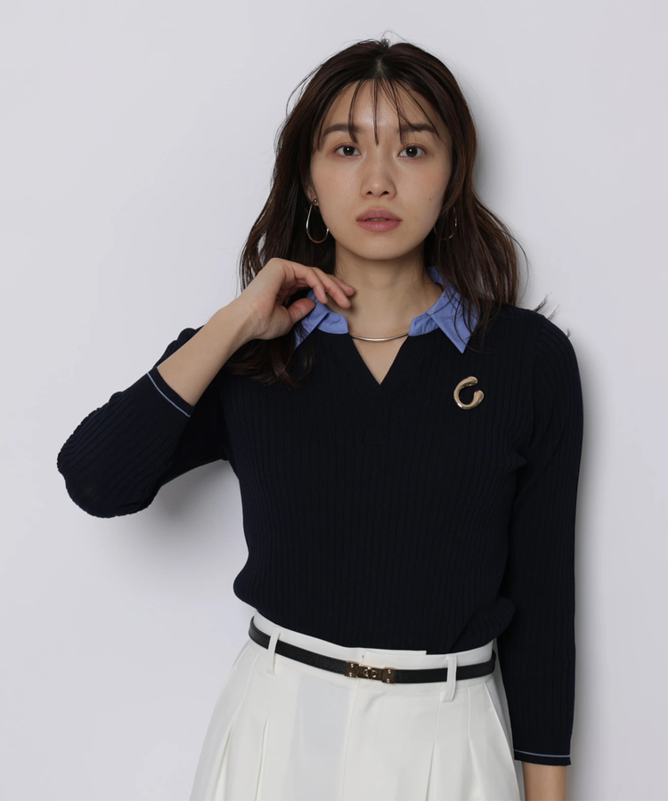 シャツカラーVネックアンサンブル | アンサンブル | JUSGLITTY（ジャス