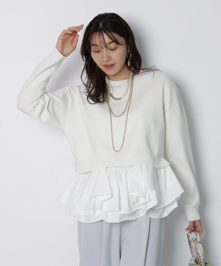 フリルキャミレイヤードニット | ニット | JUSGLITTY（ジャス