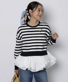 JUSGLITTY(ジャスグリッティー) |フリルキャミレイヤードニット