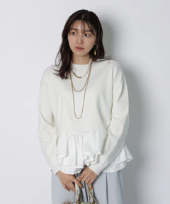 JUSGLITTY(ジャスグリッティー) |フリルキャミレイヤードニット