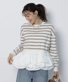 JUSGLITTY(ジャスグリッティー) |フリルキャミレイヤードニット