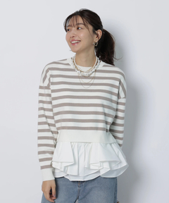 JUSGLITTY(ジャスグリッティー) |フリルキャミレイヤードニット