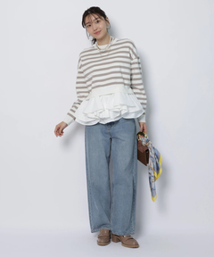 JUSGLITTY(ジャスグリッティー) |フリルキャミレイヤードニット