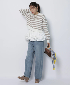 JUSGLITTY(ジャスグリッティー) |フリルキャミレイヤードニット