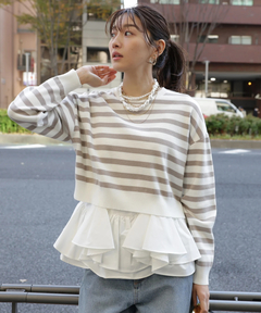 JUSGLITTY(ジャスグリッティー) |フリルキャミレイヤードニット