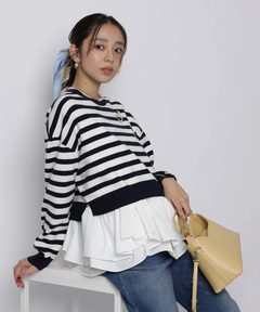 JUSGLITTY(ジャスグリッティー) |フリルキャミレイヤードニット