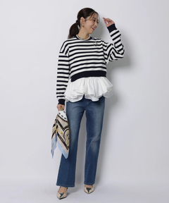 JUSGLITTY(ジャスグリッティー) |フリルキャミレイヤードニット