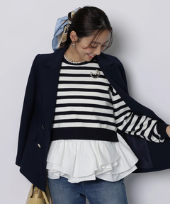 JUSGLITTY(ジャスグリッティー) |フリルキャミレイヤードニット