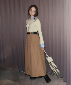 JUSGLITTY(ジャスグリッティー) |配色シャツカラー長袖ニット