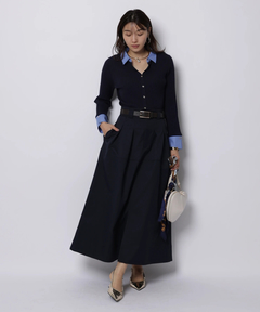 JUSGLITTY(ジャスグリッティー) |配色シャツカラー長袖ニット