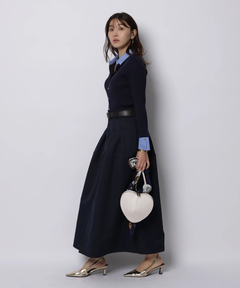 JUSGLITTY(ジャスグリッティー) |配色シャツカラー長袖ニット