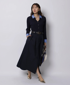 JUSGLITTY(ジャスグリッティー) |配色シャツカラー長袖ニット