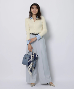 JUSGLITTY(ジャスグリッティー) |配色シャツカラー長袖ニット